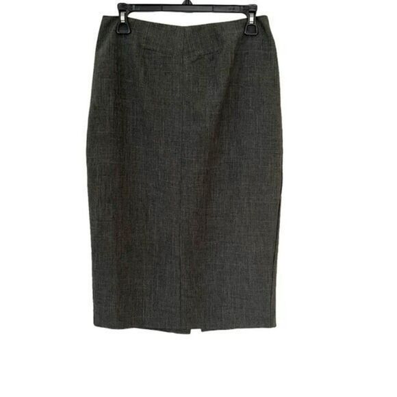 Cache Women's Gray Pencil Skirt Back Slit Size 8 - Picture 3 of 8